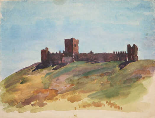 Баснина-Верхоланцева Анна Николаевна. Судак. Развалины генуэзской крепости (на оборотной стороне побережье Крыма)